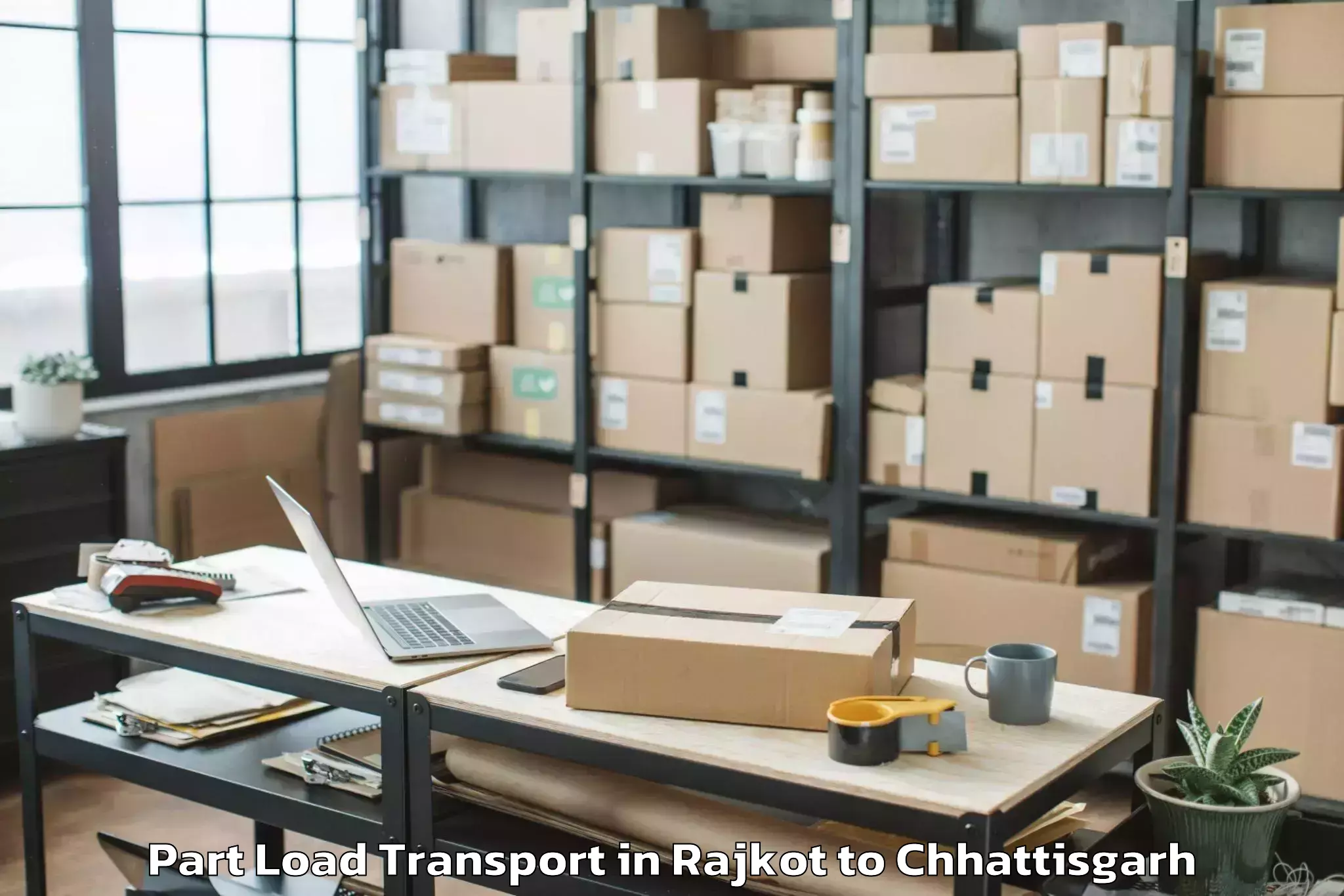 Easy Rajkot to Korba Part Load Transport Booking